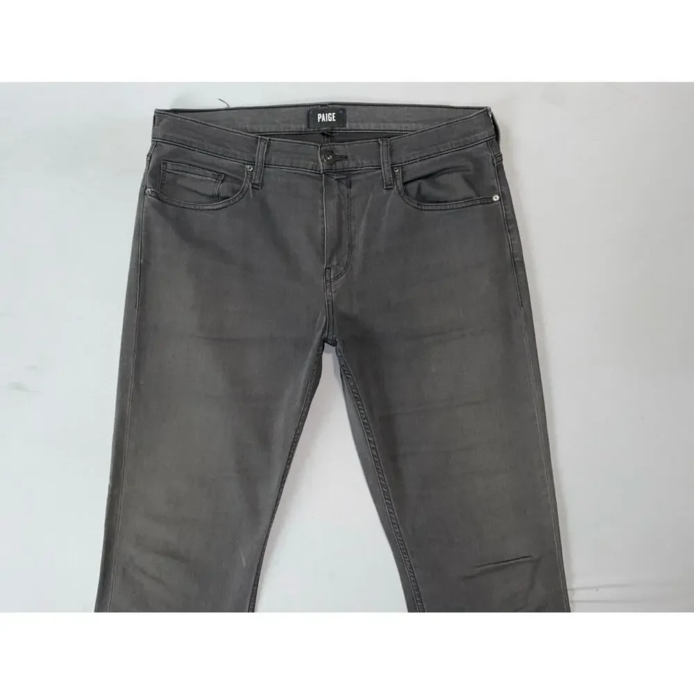 Paige Federal Slim Straight Lightweight Stretch Jeans in Mark. Men's 35X34, Read